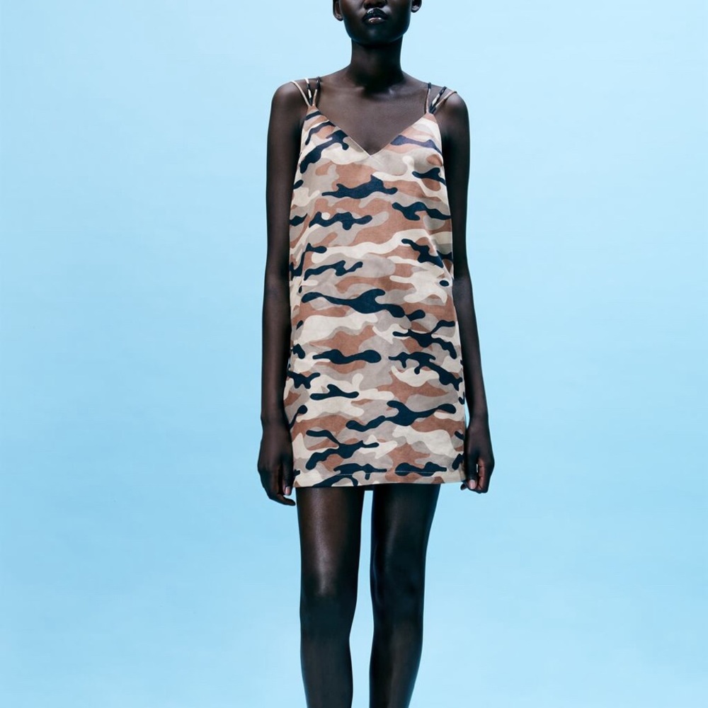 ZARA Camo Dress Size Small NWT
